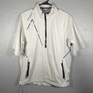 Sunice Jacket Women's Weather Half Zip Short Sleeve Pullover White Small Petite